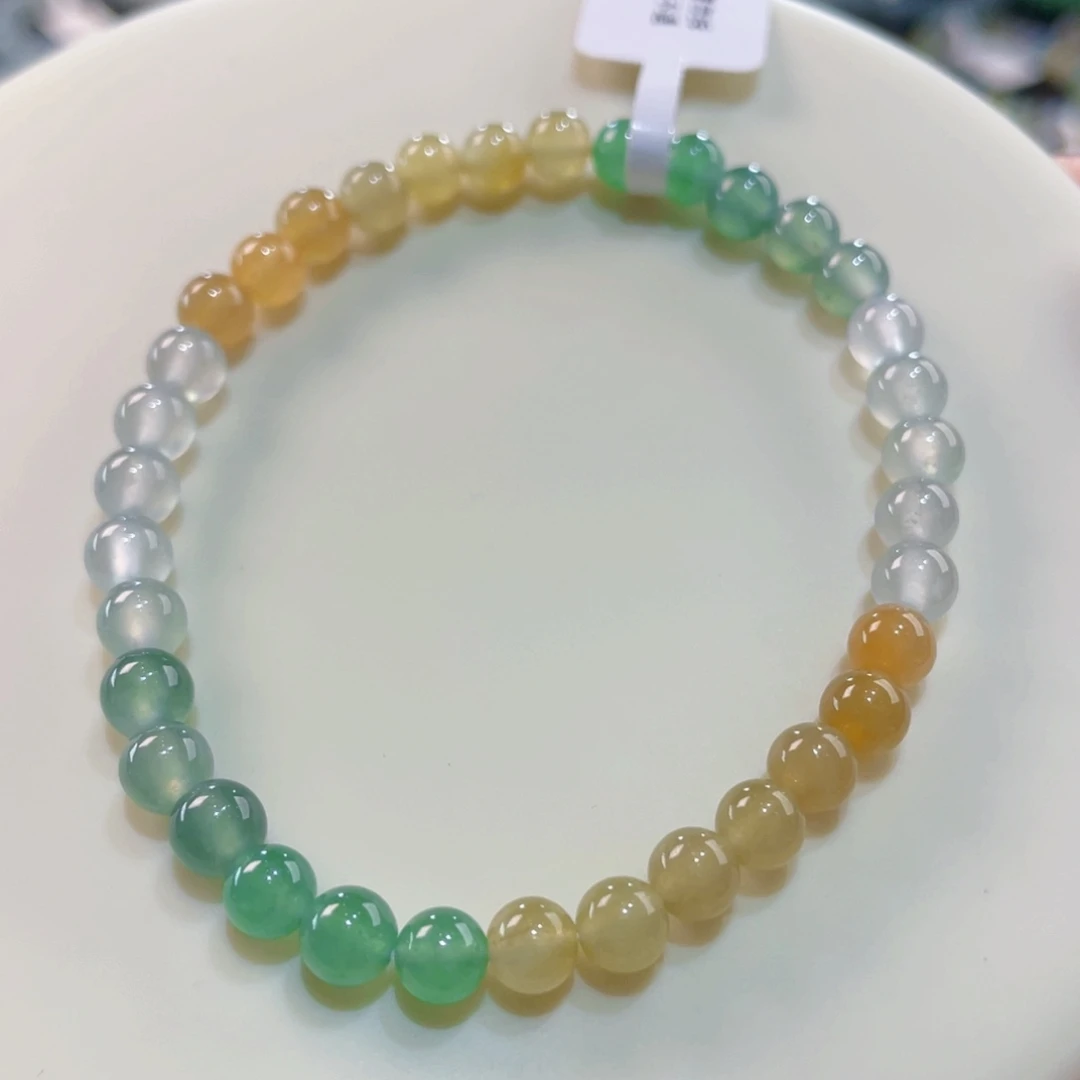 未镶嵌手链翡翠冰三彩卡5.3