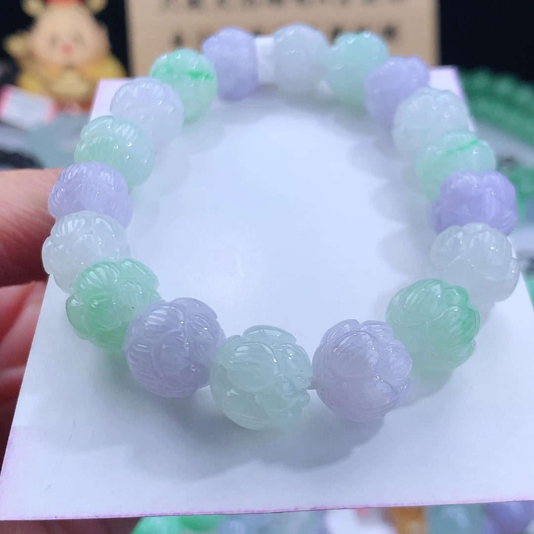 翡翠手链未镶嵌卡12mm