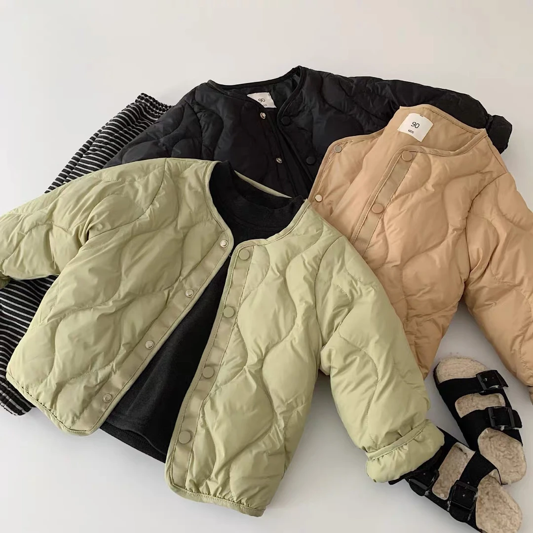 儿童轻薄内穿加厚棉服男女童冬季新款棉衣宝宝洋气保暖棉袄外套潮