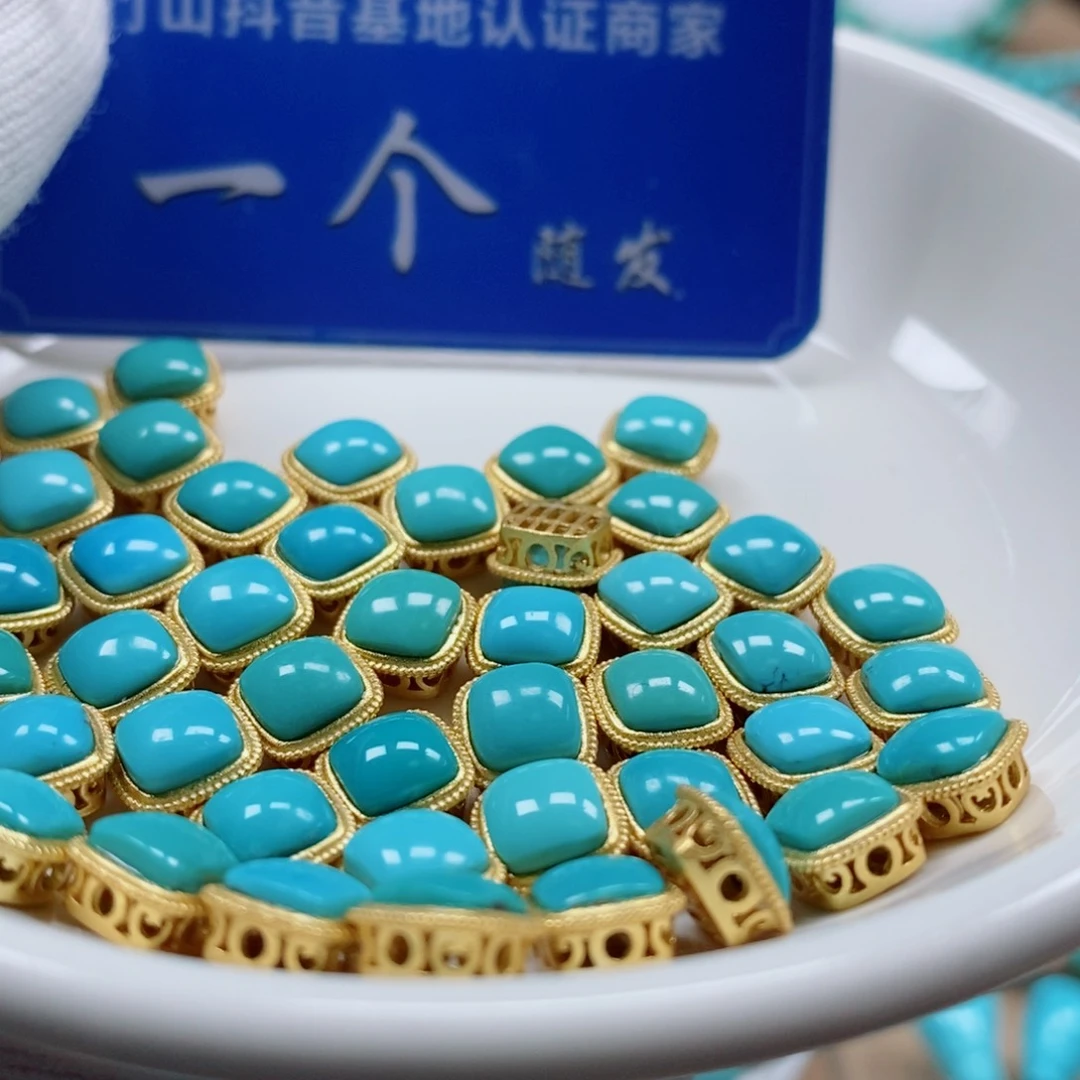 绿松石珠宝奇石银S925镶嵌