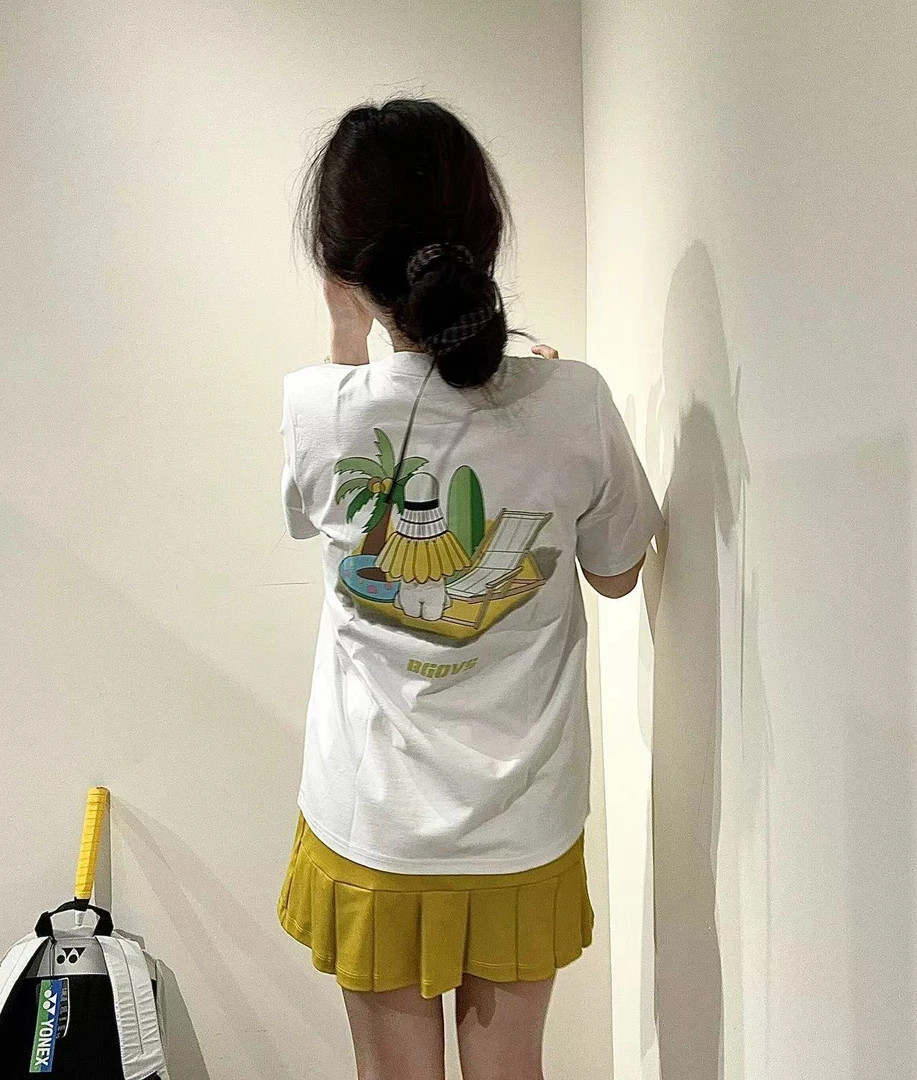 2025秋冬新品韩国BGOVS羽毛球服男女同款速干吸汗运动短袖