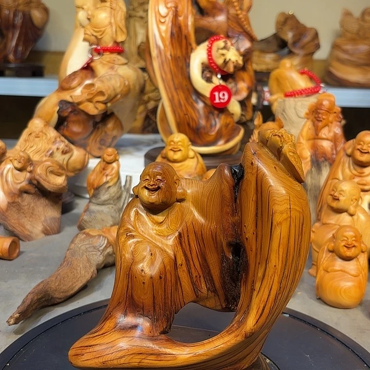 柏木太行崖柏弥勒佛