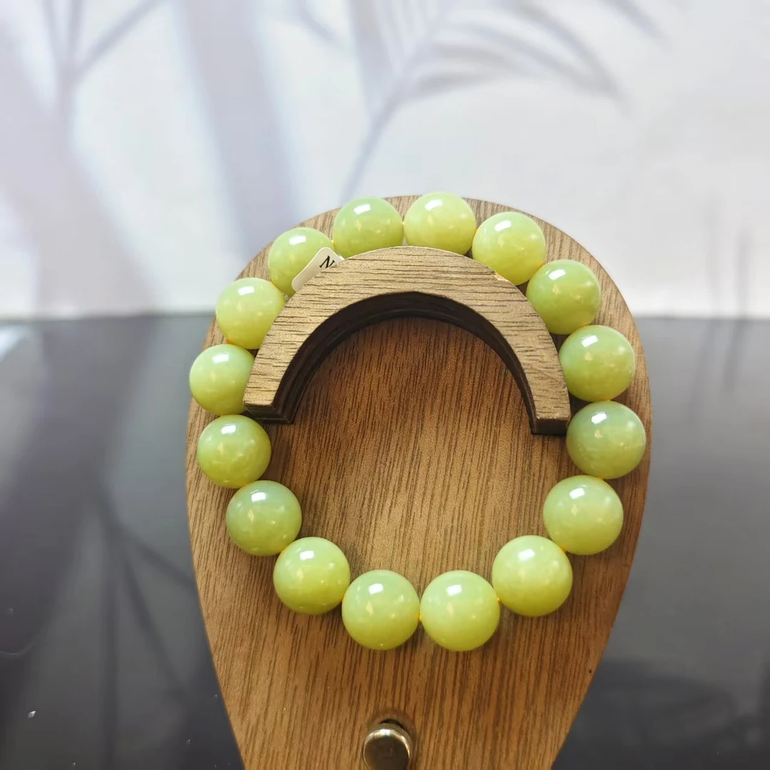 Z和田玉黄口圆珠手串（卡12）3428