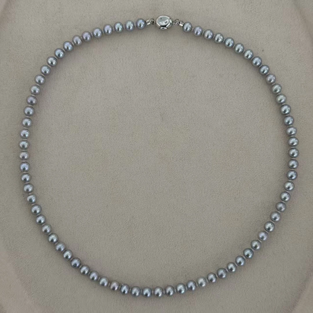 淡水 “真多麻” 项链 S925银  6-7mm