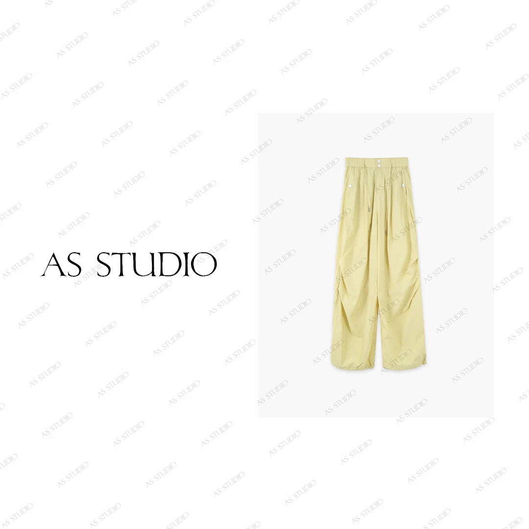 【AS小黄管】25新时尚百搭松紧抽绳腰休闲工装裤AS25XKZ5018