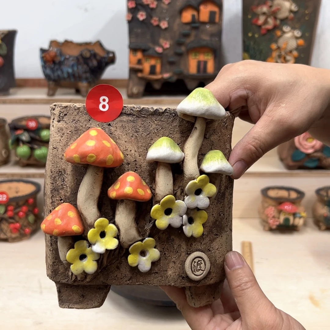 花盆紫砂8号，内口13×11高16