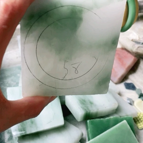 定制石英质玉浅**笑手镯58圈口