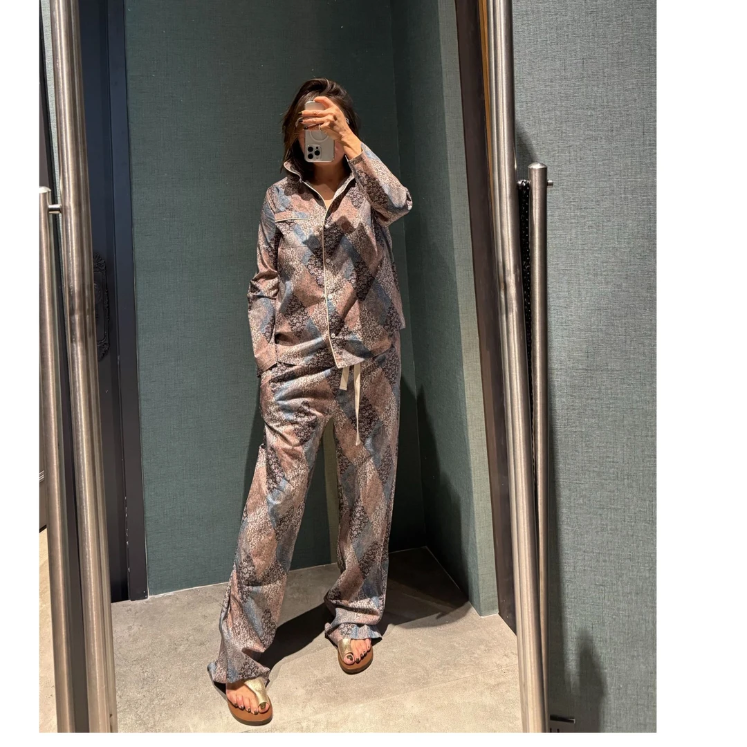 COCOLINDA | 100%棉法式小碎花抽绳松紧休闲度假休闲裤P3159