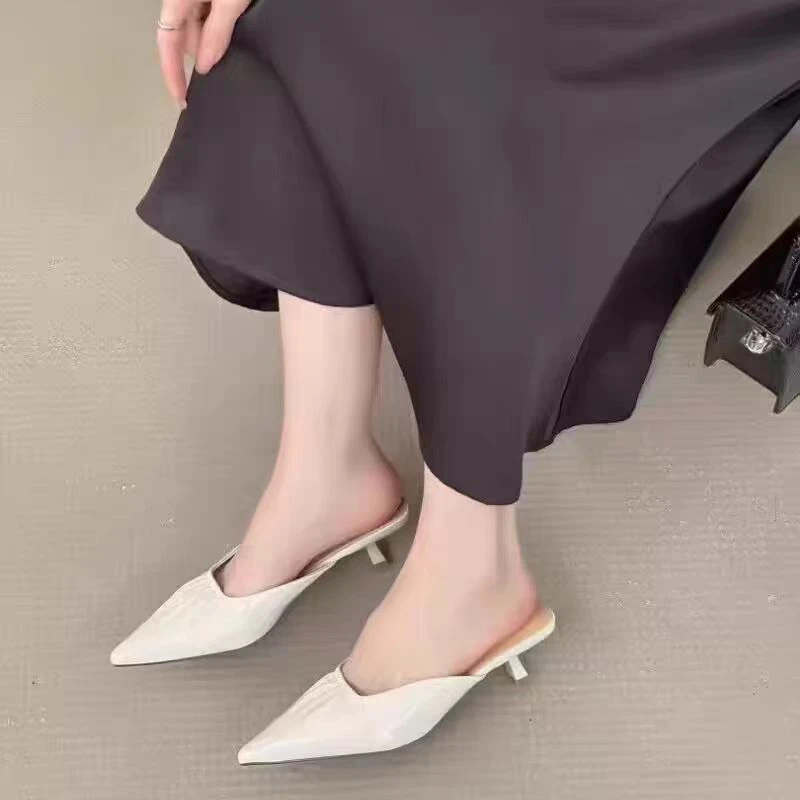 25027   夏季新款时尚气质细跟半包凉拖鞋