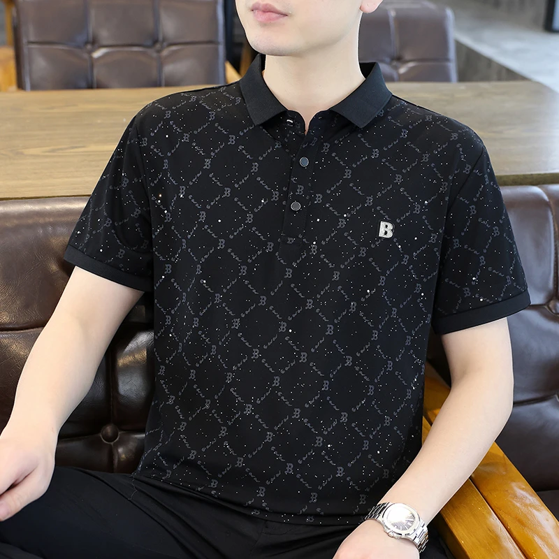 2025新款夏季男士polo衫休闲百搭修身款短袖潮流时尚半袖翻领t恤