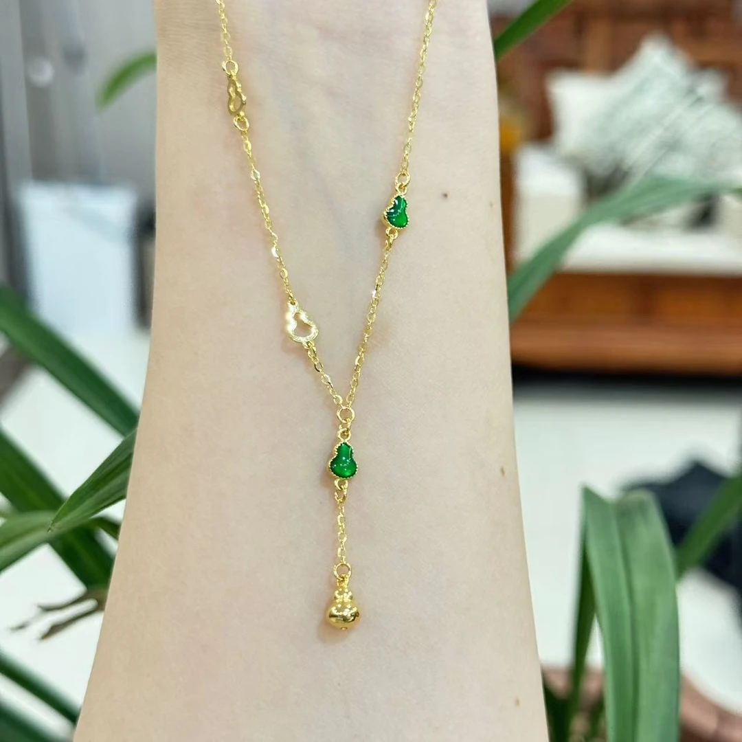 真真-G/Z【绿葫芦滴溜套链】足金999精工5G套链（附加45/0）