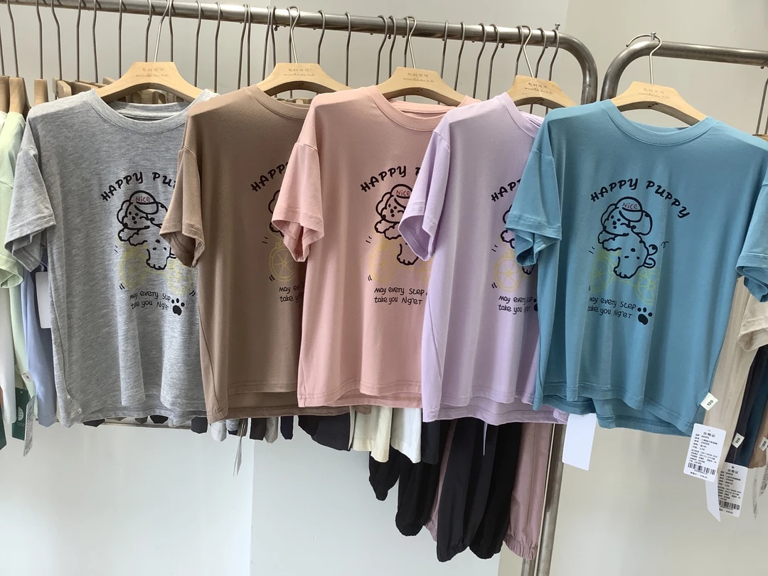 元气棉系列！夏季儿童印花小熊中大童短袖T恤 20099