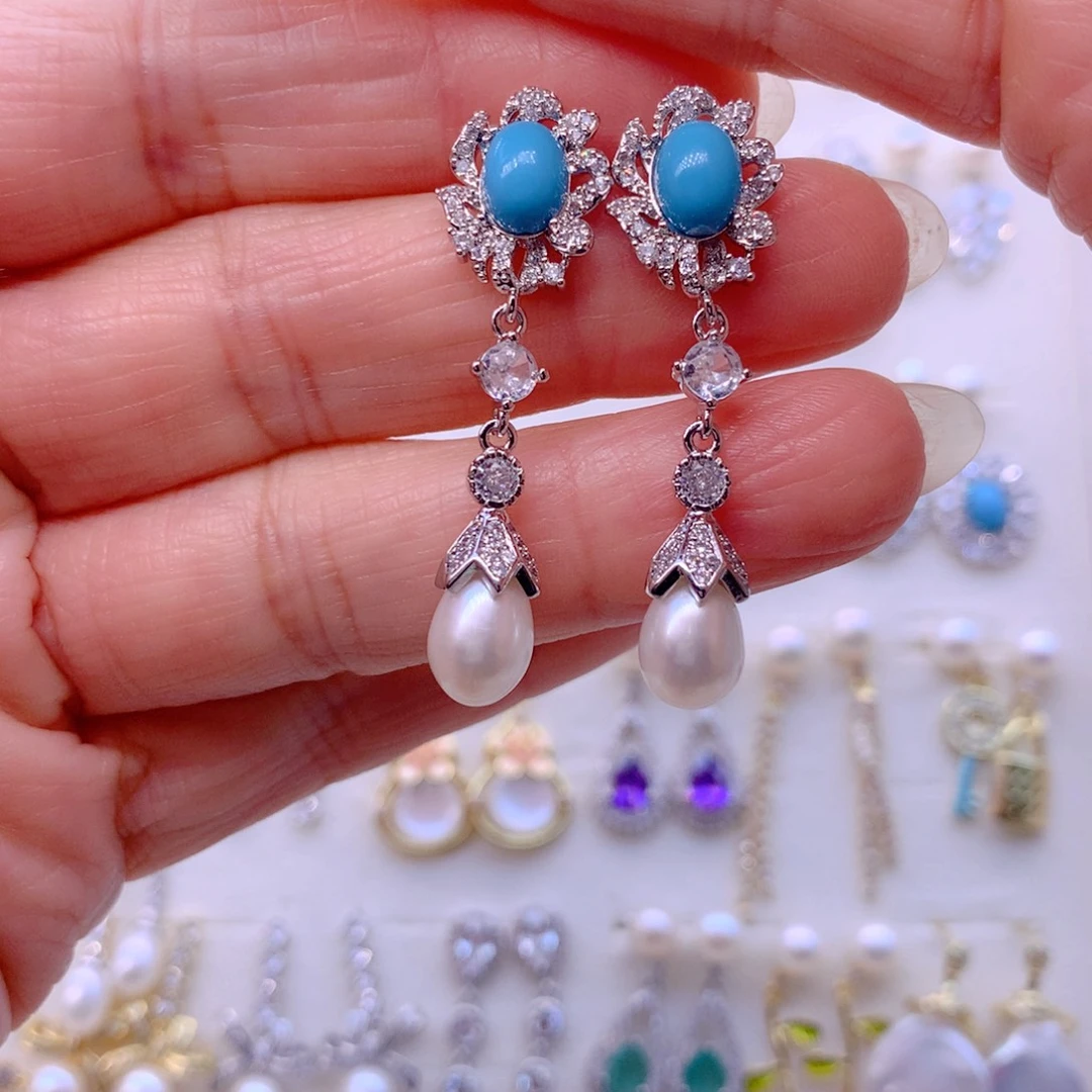 耳饰合金淡水珍珠