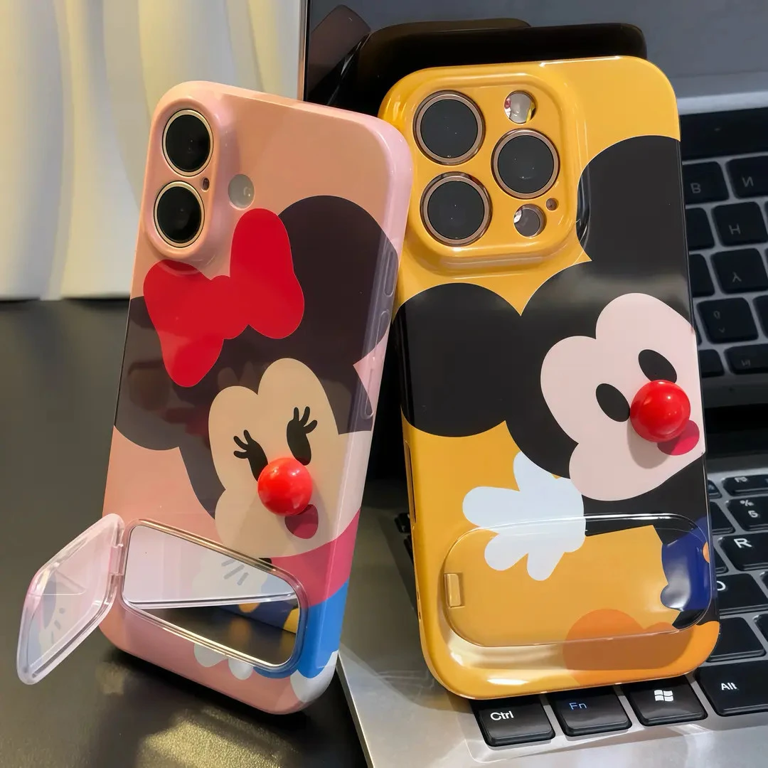 米奇米妮镜子支架适用iPhone14苹果16手机壳华为p70vivoppo小米15