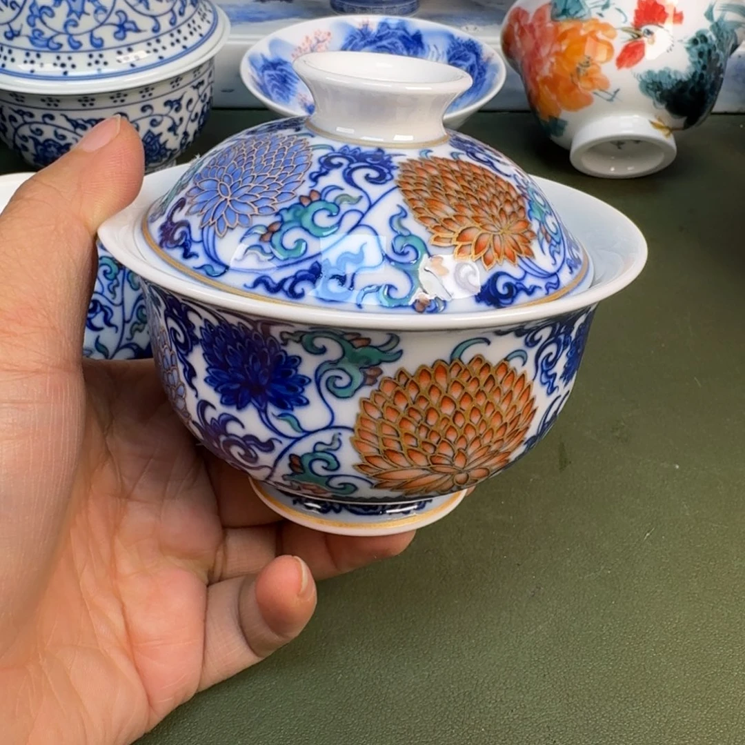 瓷景德镇纯手绘茶具圆圆227