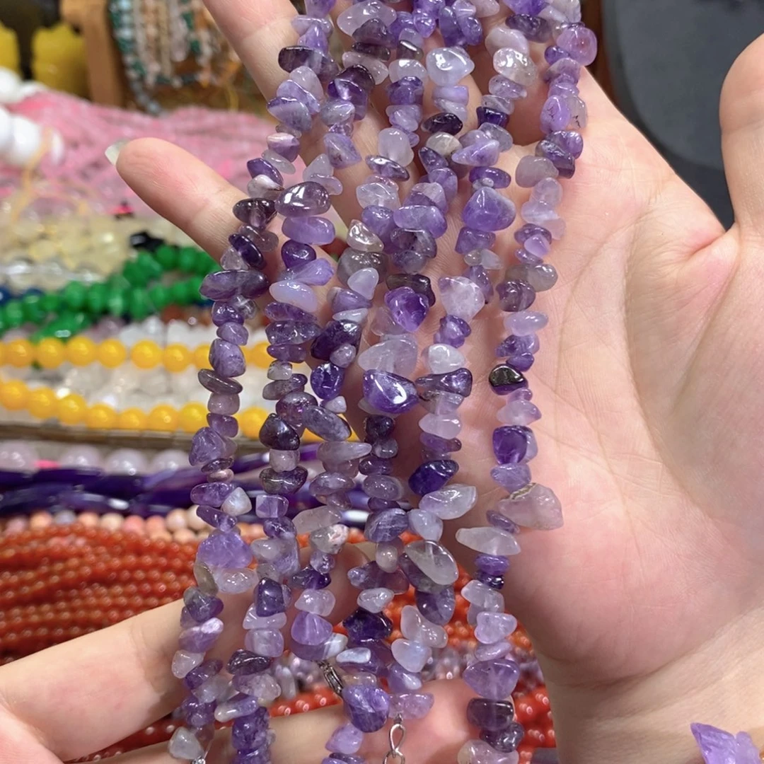 玛瑙/玉髓未镶嵌珠宝半成品紫水晶碎项链一条