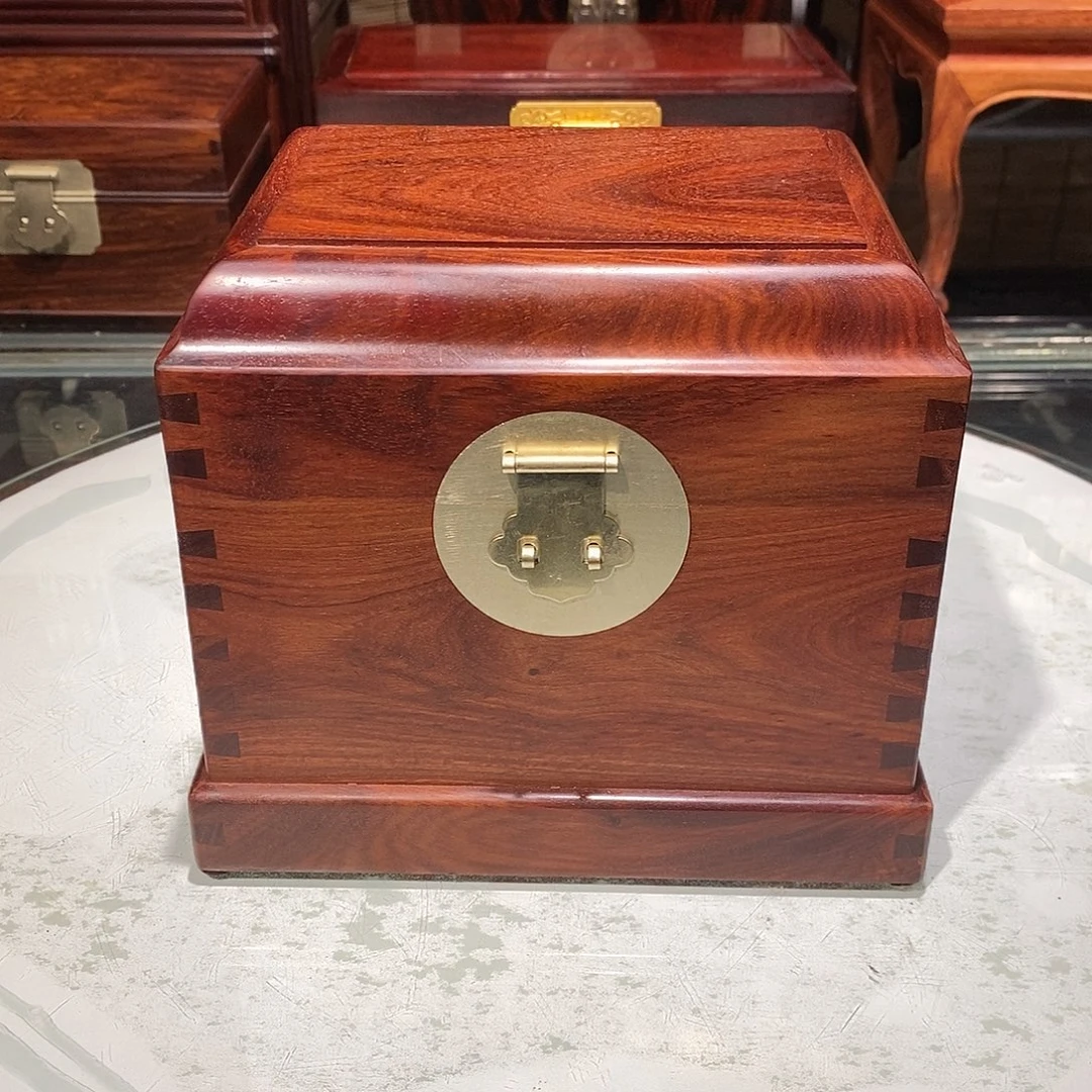 染料紫檀（血檀）独板百宝盒19/15/16