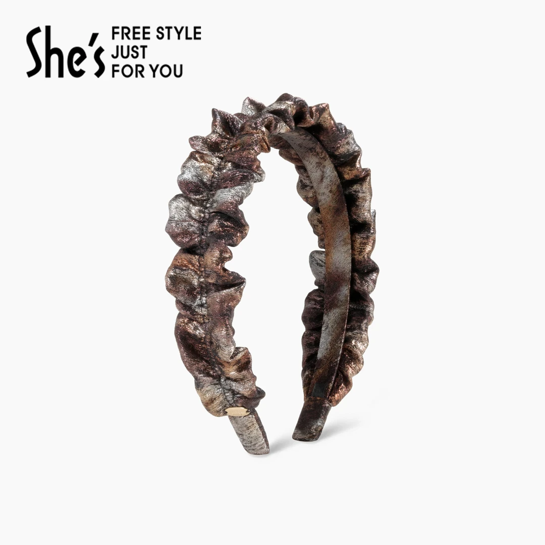 shes茜子巴比耶序拉德金属感褶皱高颅顶发箍头箍发卡夹子发饰