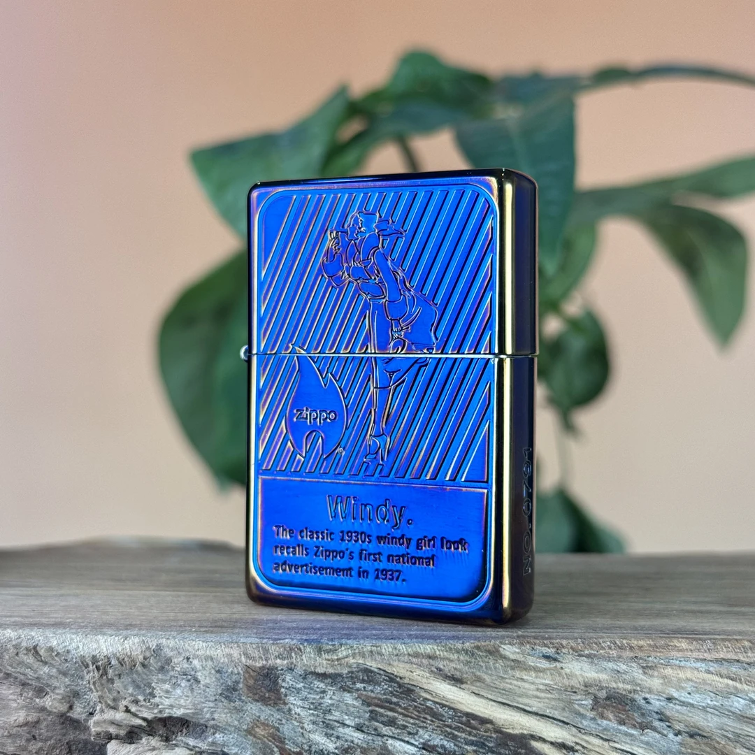 ZIPPO打火机 熏金烤蓝风女 1937煤油打火机 DYJ1