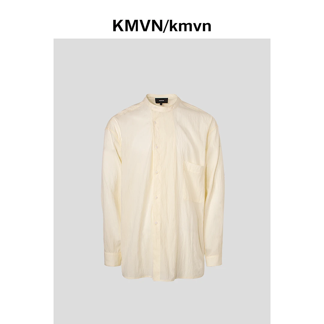 kmvn/kmvn【舒伊】2025夏季新款潮流时尚原创设计休闲无领衬衫