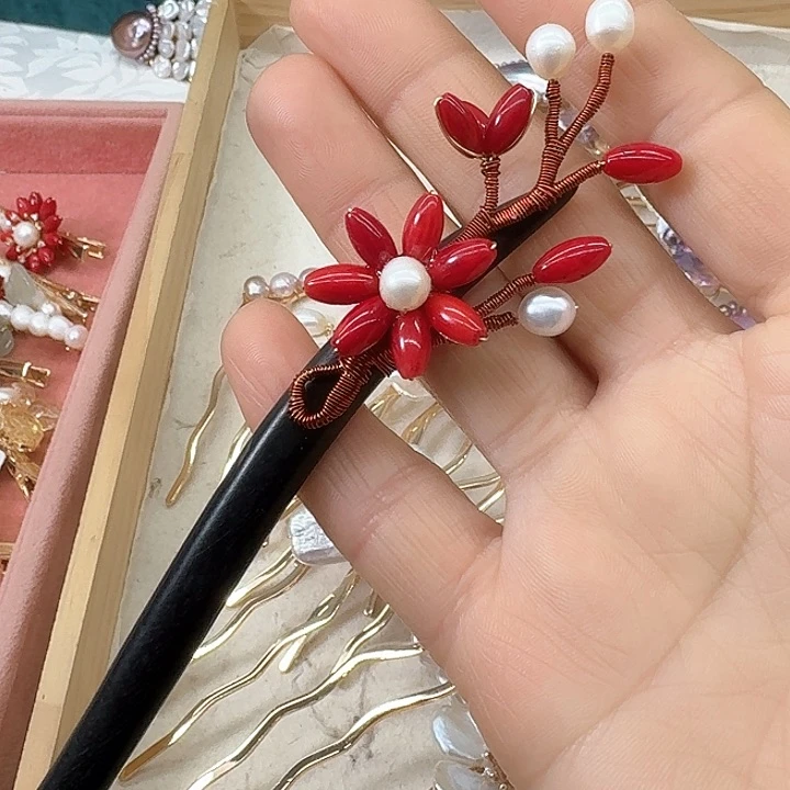 淡水珍珠耳饰银S925镶嵌'*雁