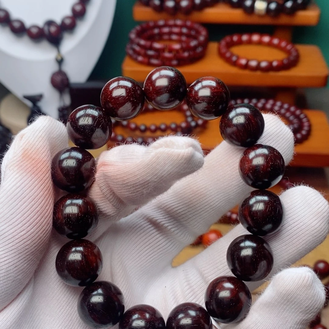 小叶紫檀手串/手链1.5原汁原味无胶无蜡