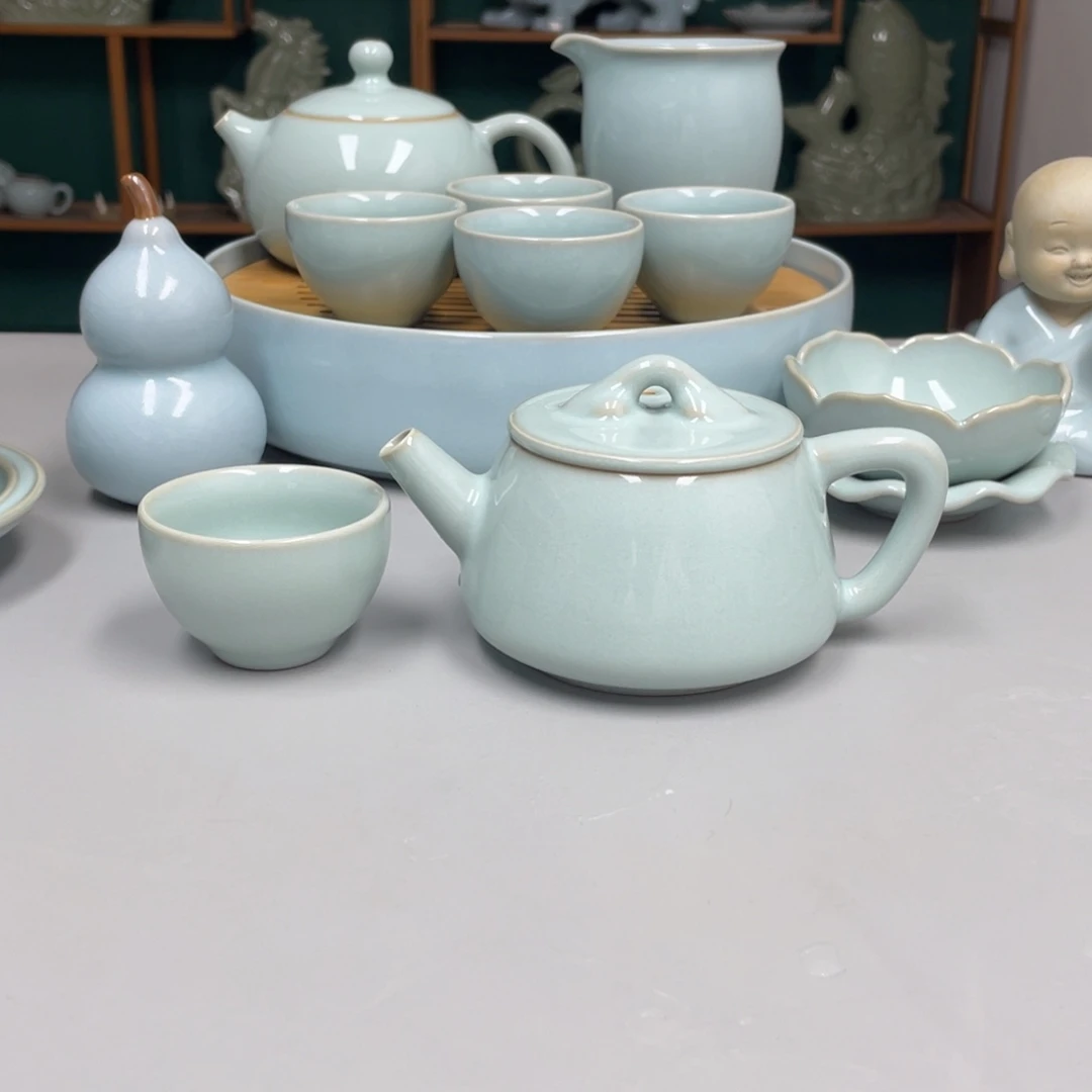 瓷赵琳老师石瓢壶带礼盒送杯子