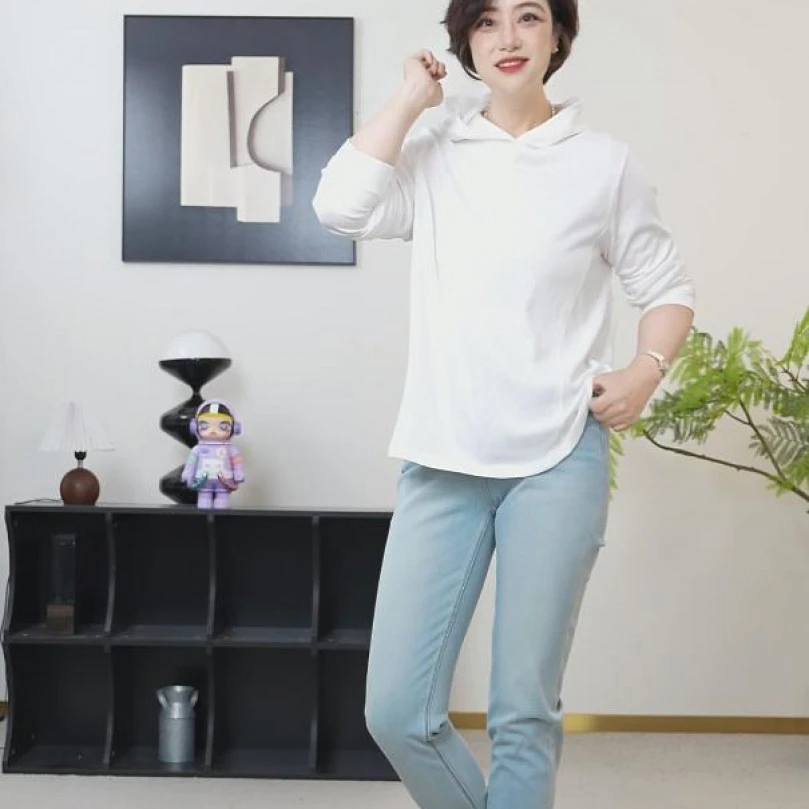 【U.M】极简主义新疆雪花棉连帽长袖上衣