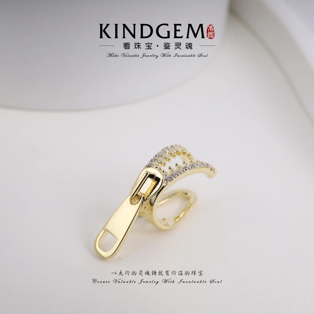 KindGem 轻奢设计款拉链耳骨夹（单只） C-35667