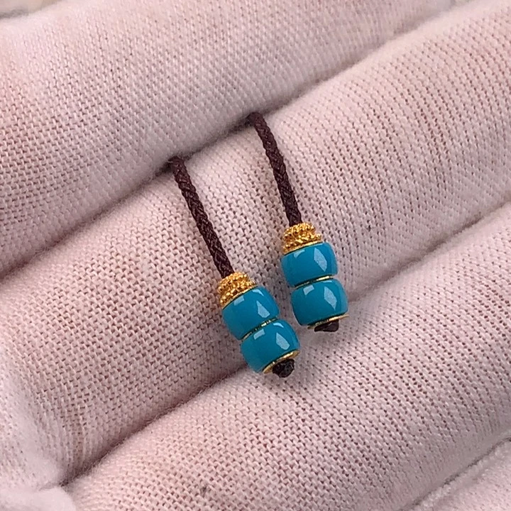 18K金镶嵌绿松石配饰j4.6