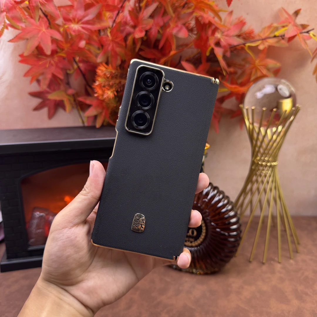 适用三星Galaxy zfold7手机壳高档皮纹w25心系天下电镀双中轴磁吸