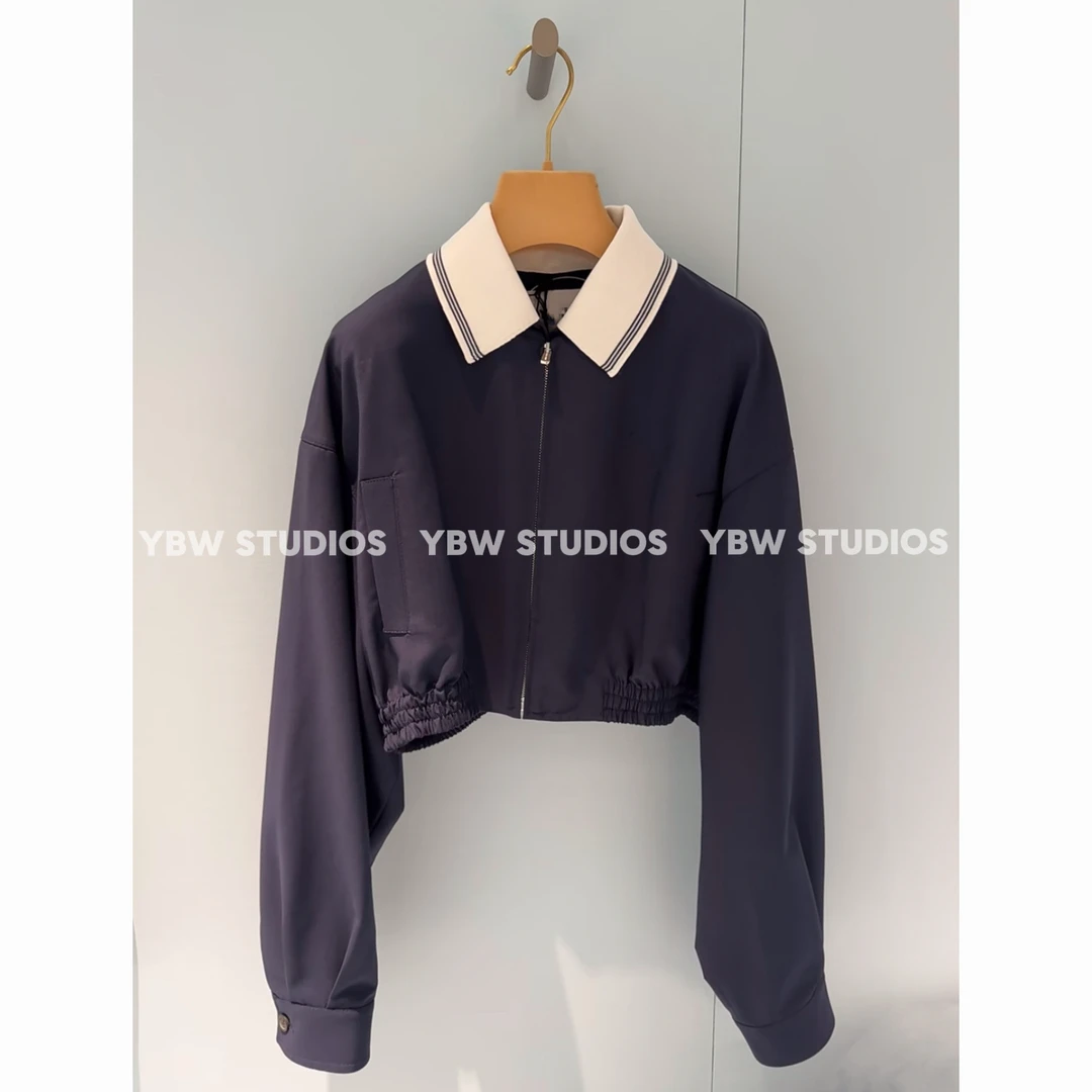 【YBW】25FW‘海军风’双层翻领拉链短款外套