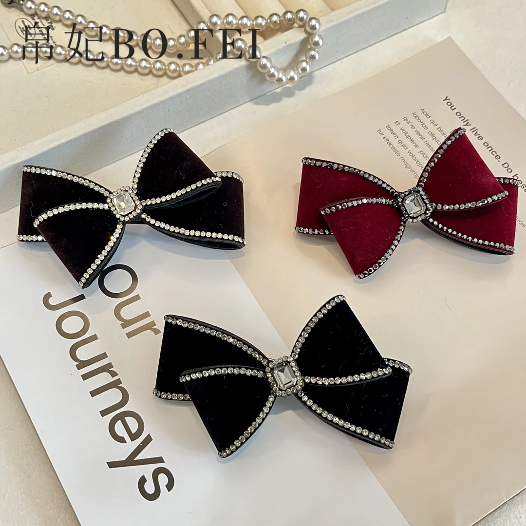 帛妃 高品质轻奢优雅时尚蝴蝶结顶夹弹簧夹头饰