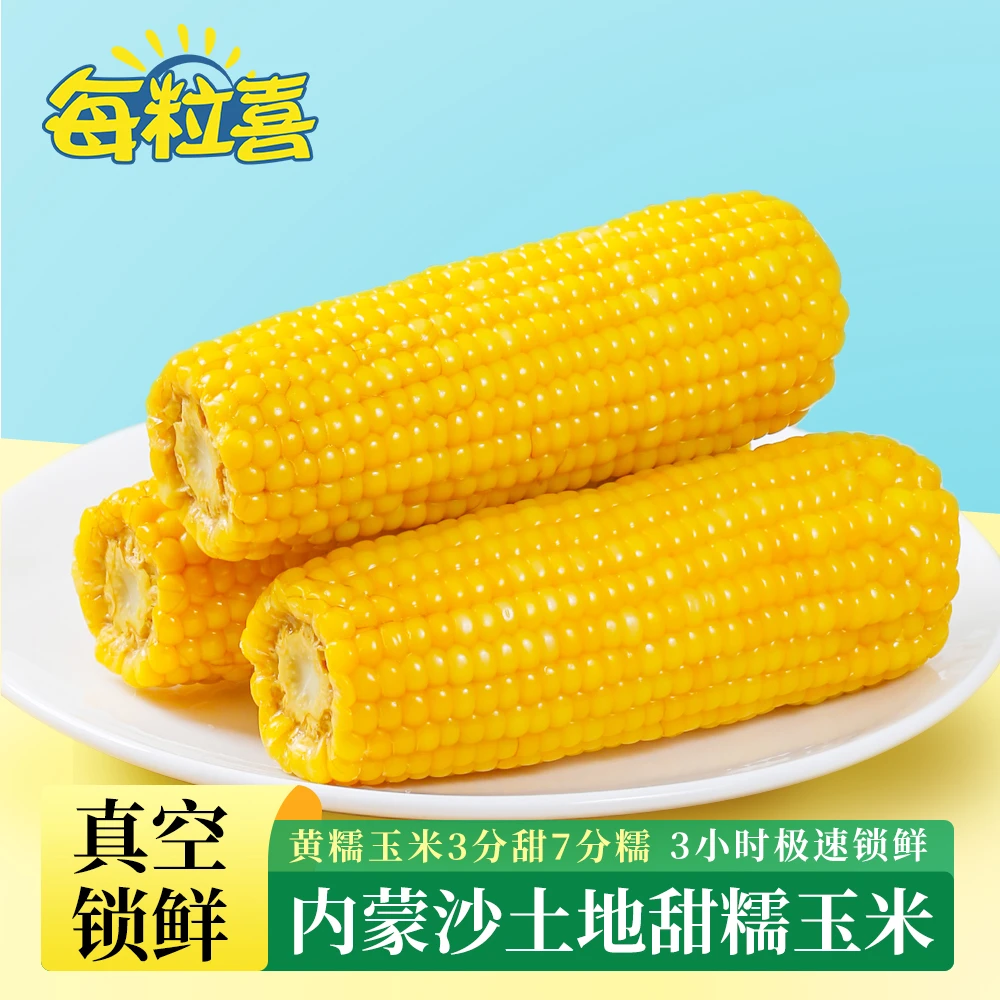 【试吃两根】内蒙敖汉旗当季真空锁鲜黄糯玉米绿糯 619