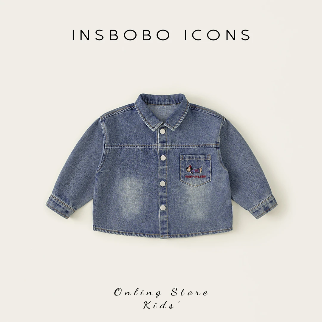 CY85090【春】儿童上衣（休闲卡通绣花牛仔外套）