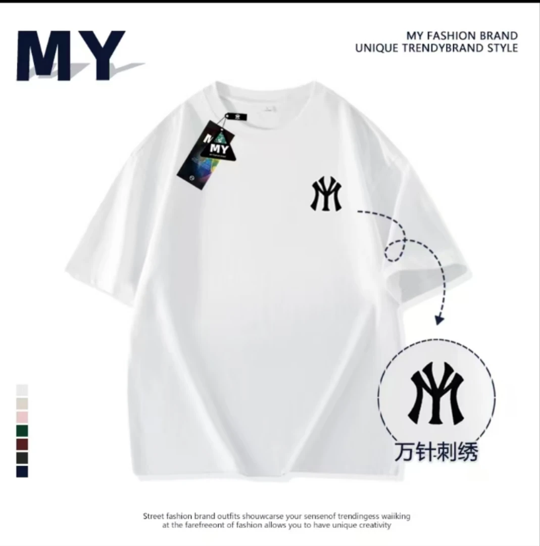 MY重磅260克纯棉衣服宽松短袖刺绣T恤男款男士t恤衣服宽松短袖