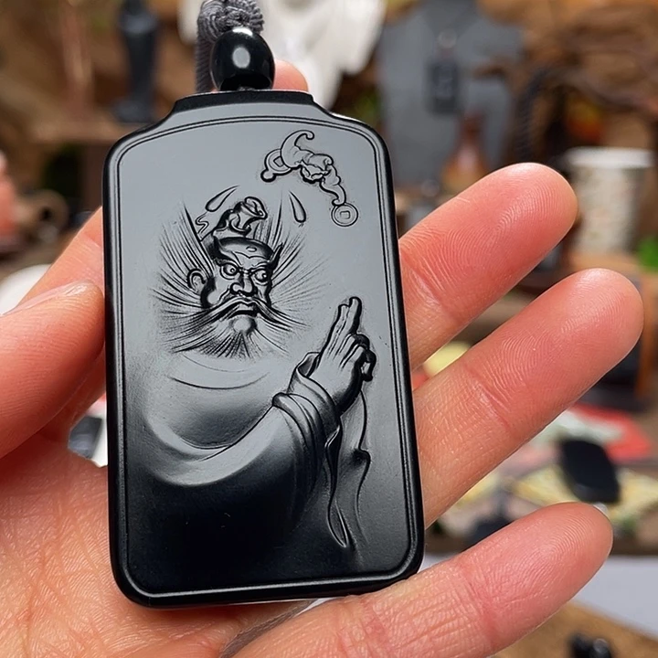 和田玉（墨玉）未镶嵌吊坠(不含链)青花墨63克