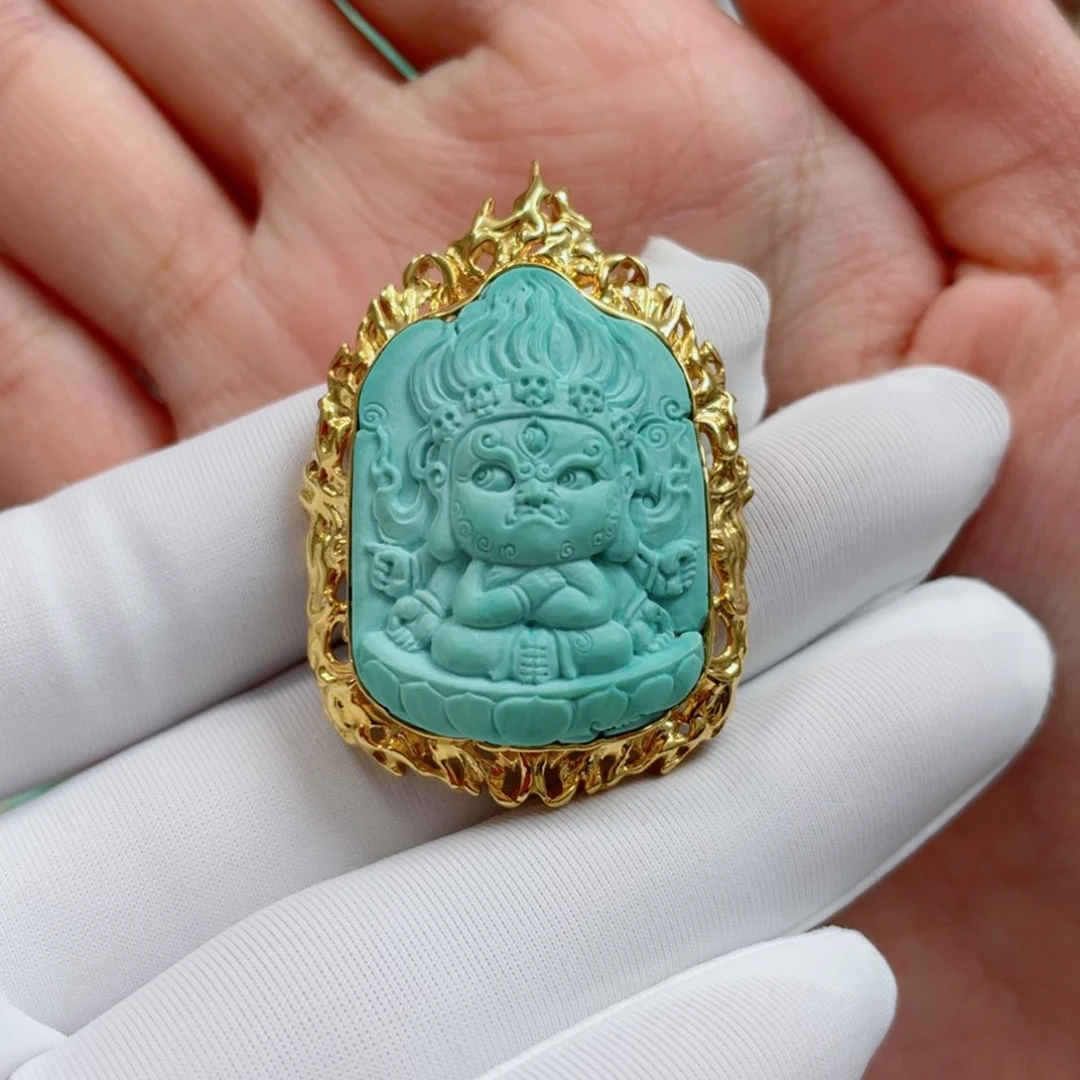 18K金镶嵌绿松石珠宝奇石