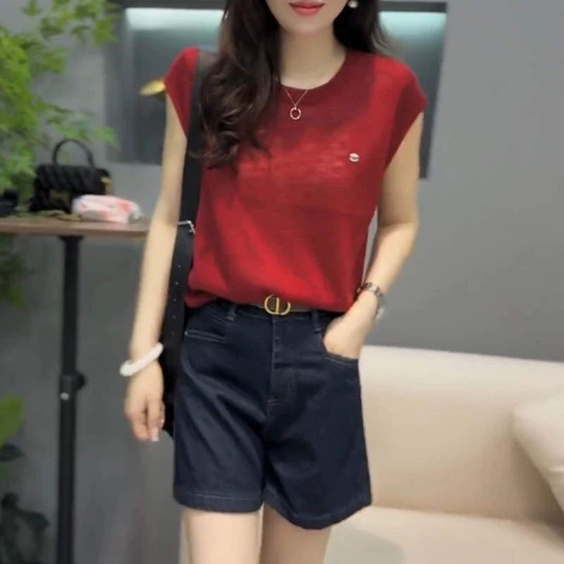 大码女装2025年薄款夏季短袖气质洋气女装针织衫宽松洋气百搭减龄