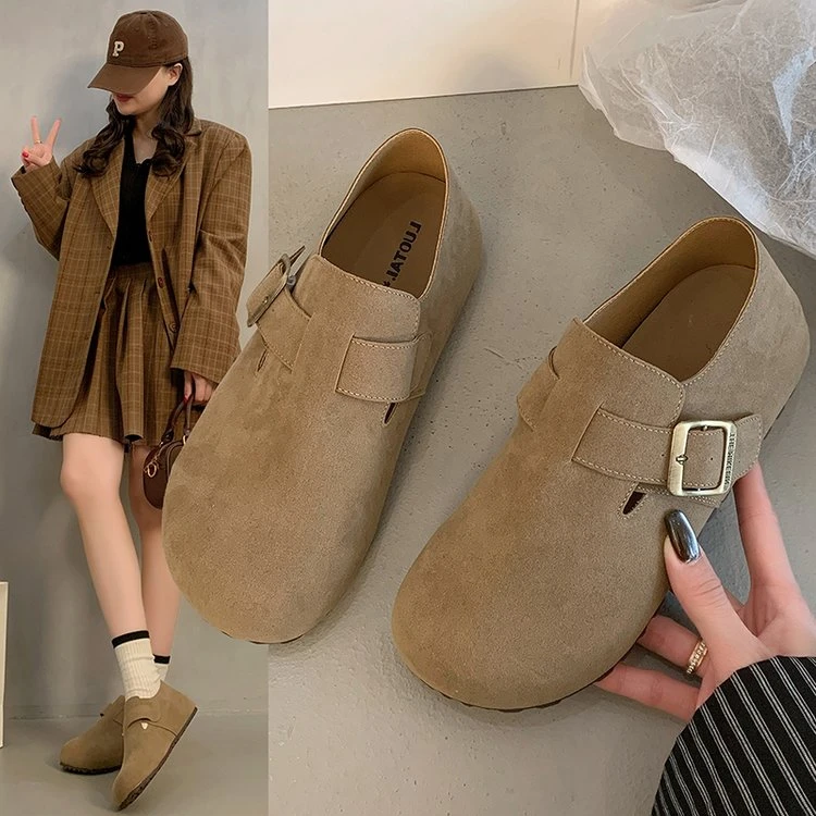 网红勃肯鞋女2025新款春秋女款鞋子日系复古平底软底孕妇爆款单鞋