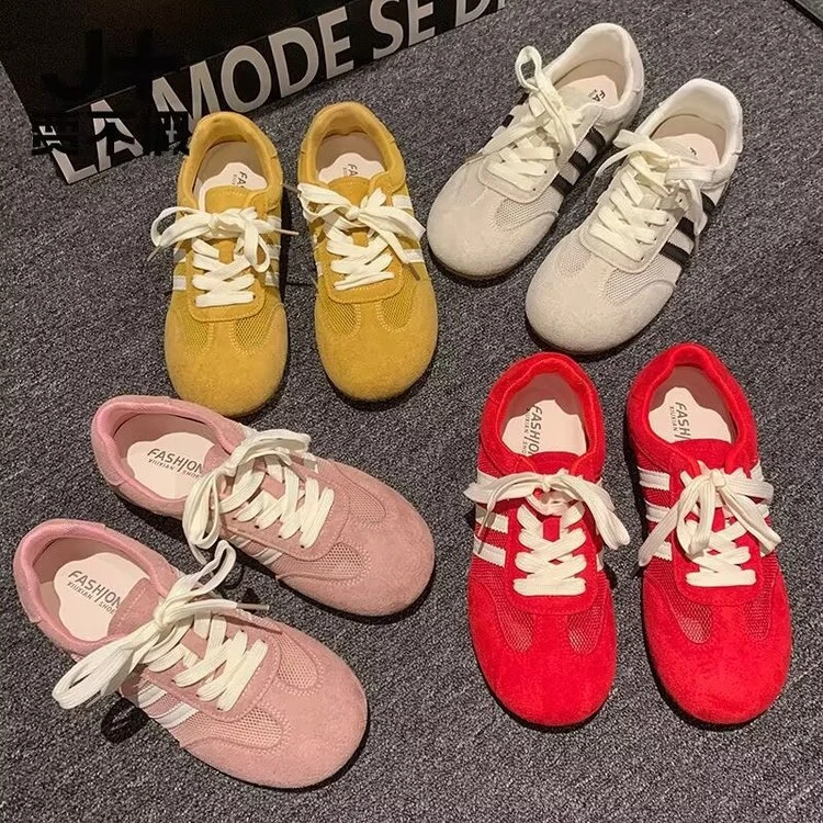 德训透气单网运动休闲时尚低跟轻便小白鞋女2025春夏季新款板鞋