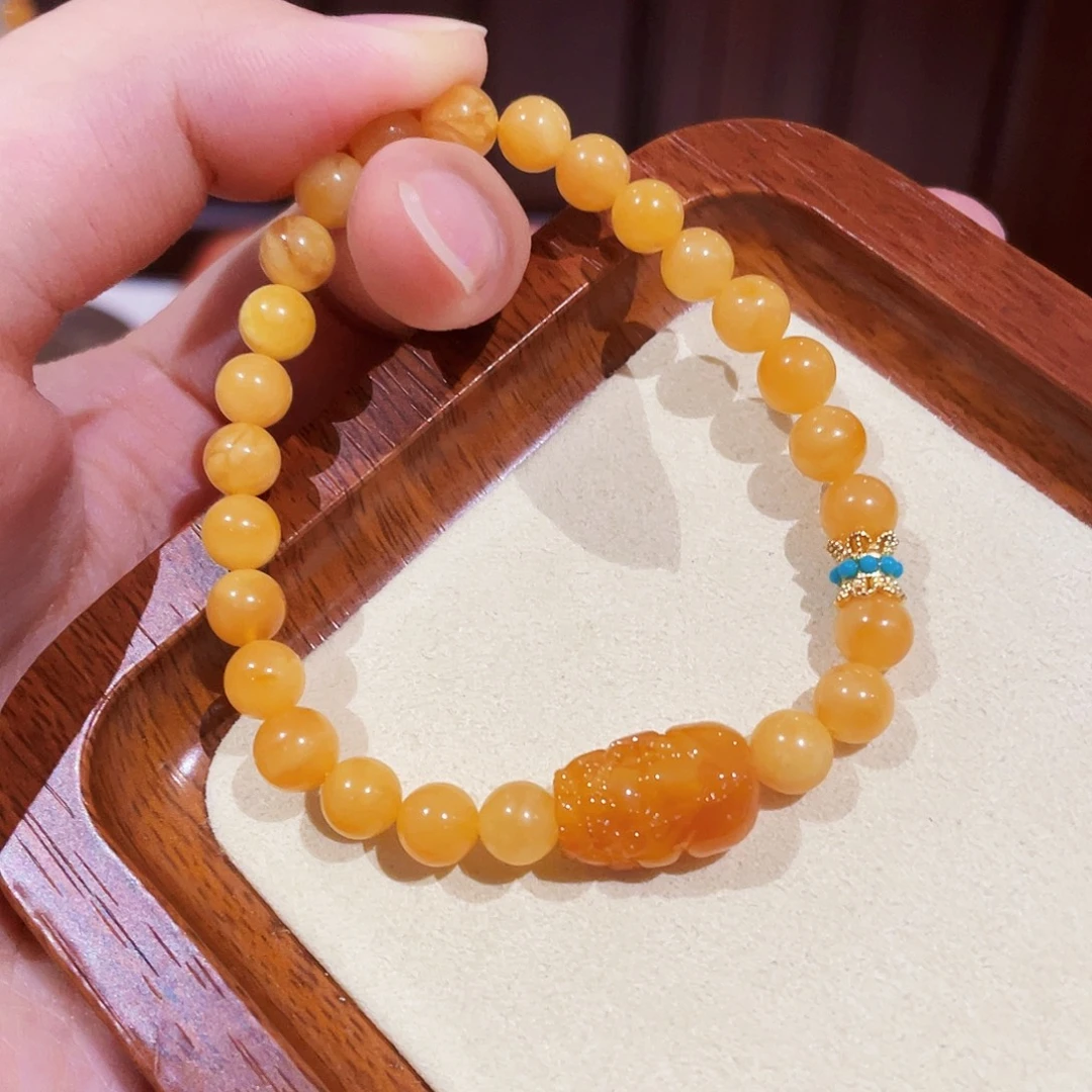 未镶嵌蜜蜡手链手串