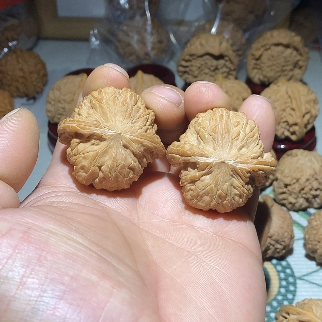 文玩核桃把件竹****马42磨盘