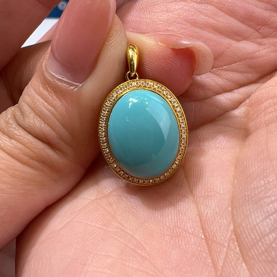 绿松石18K金镶嵌配件懒*洋配件