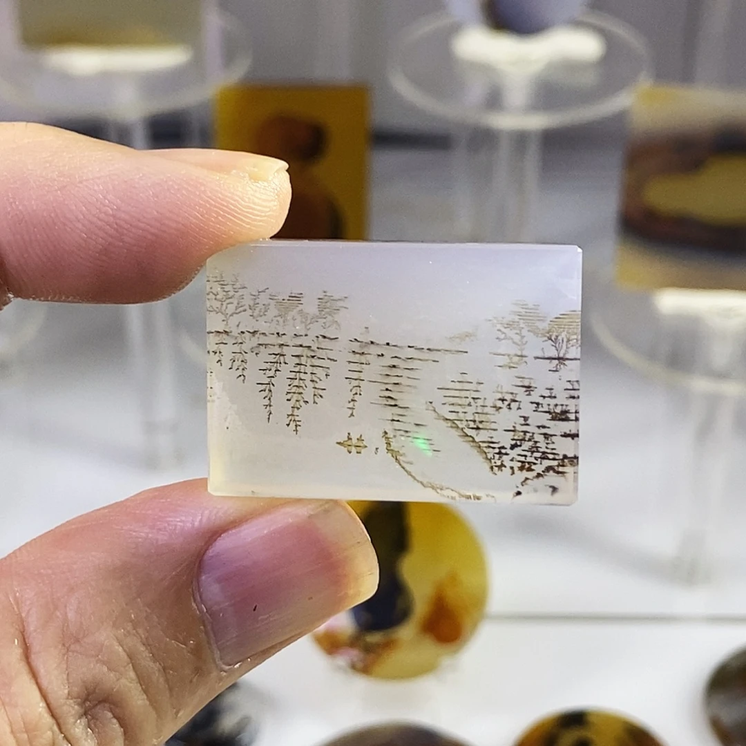 合成碳硅石非金属时尚图纹画面石饰品