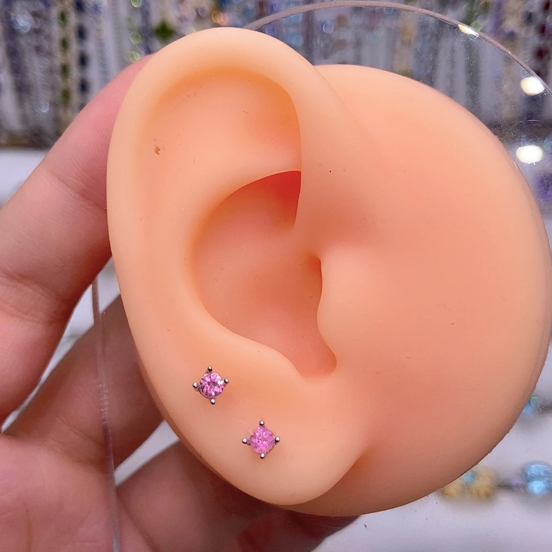 银S925镶嵌碧玺耳饰