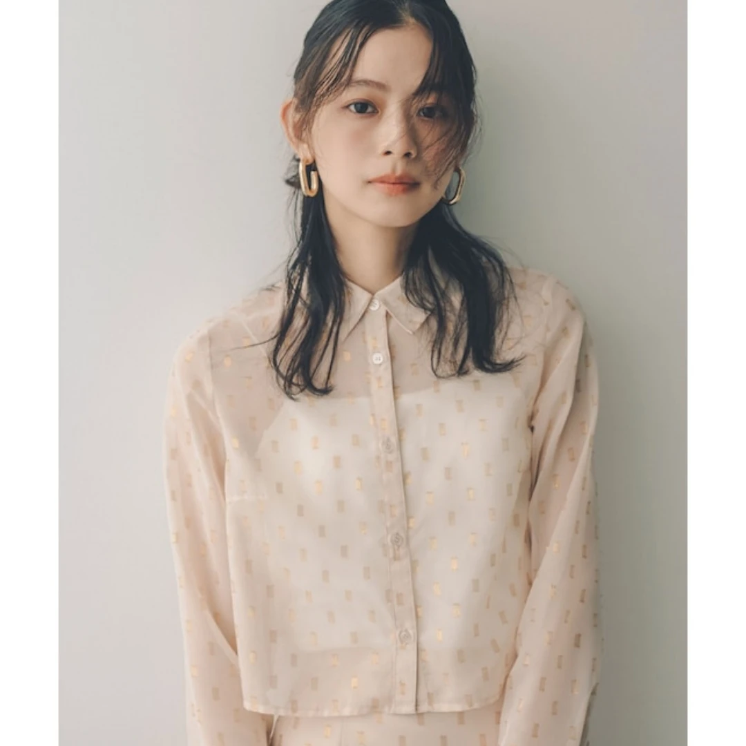 【MonTendre】春季新款 N 设计感重工提花甜美上衣气质翻领百搭衬衫