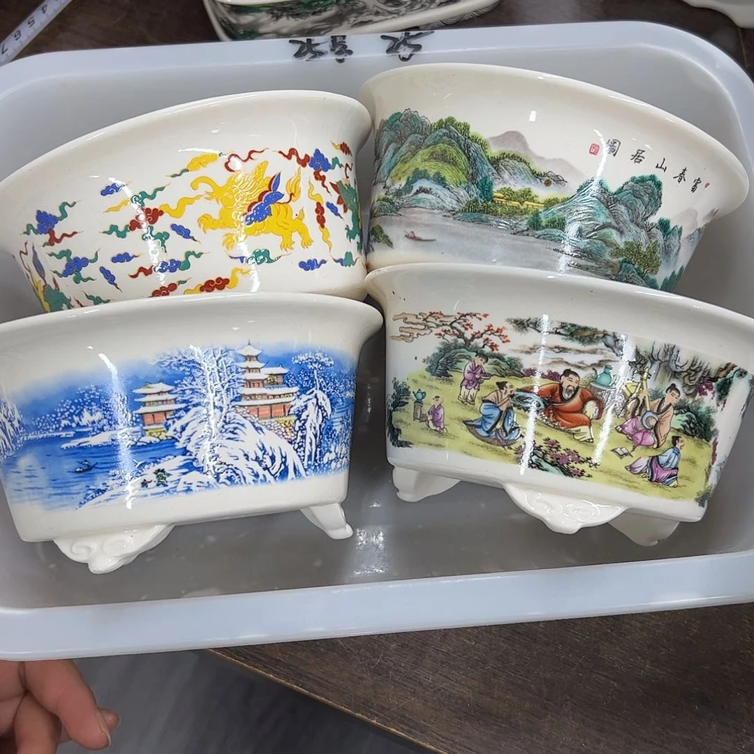 紫砂花盆25号瑕疵4个15/7.5cm