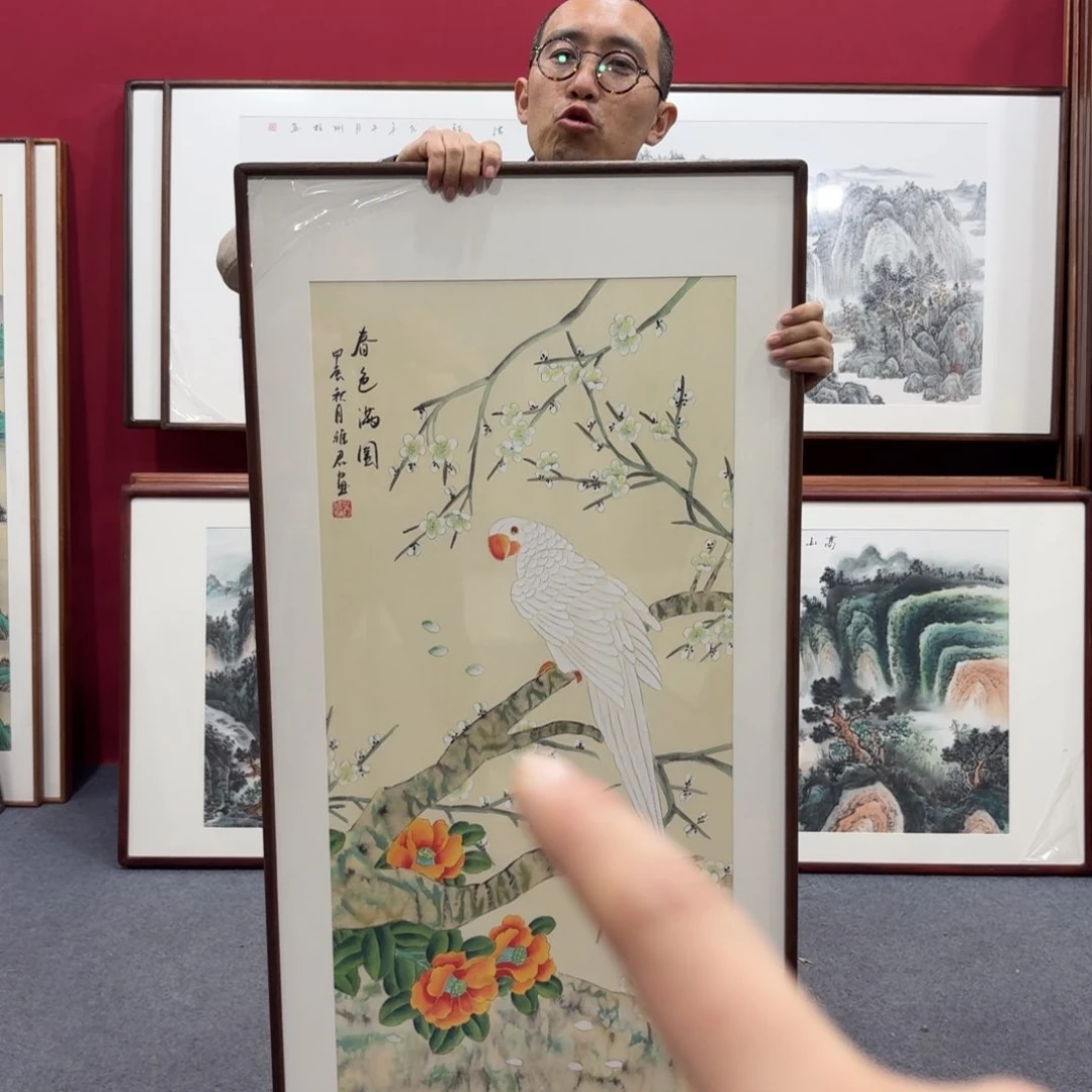 国画带框绘画120/60尺寸