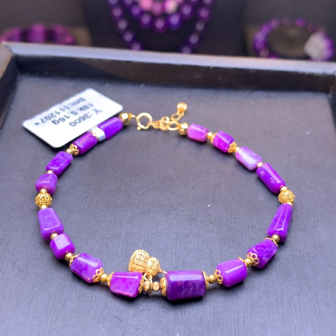 苏纪石（舒俱来）手串18K金镶嵌